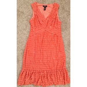 Signature Robbie Bee Ladies Large Sleeveless V-neck Tiered Ruffle Sheath Dress
